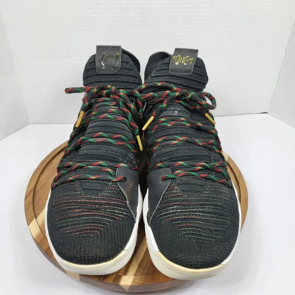 Nike KD 10 BHM Men Size 12 Black Multi Color Good Basketball Sneakers 897817-003